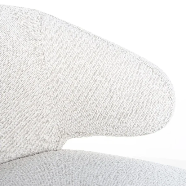 Scaun dining alb din tesatura boucle Indigo - imagine 5