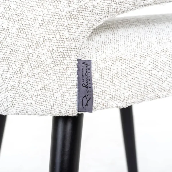 Scaun dining alb din tesatura boucle Indigo - imagine 6