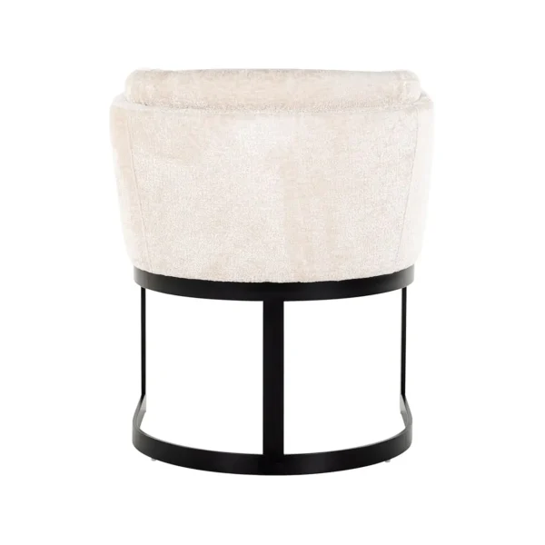 Scaun dining bej alb din tesatura chenille Emerson - imagine 4