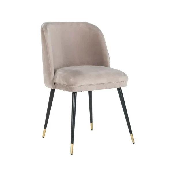 Scaun dining bej kaki din catifea Alicia - imagine 8