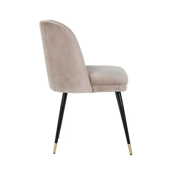 Scaun dining bej kaki din catifea Alicia - imagine 3