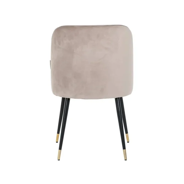 Scaun dining bej kaki din catifea Alicia - imagine 4
