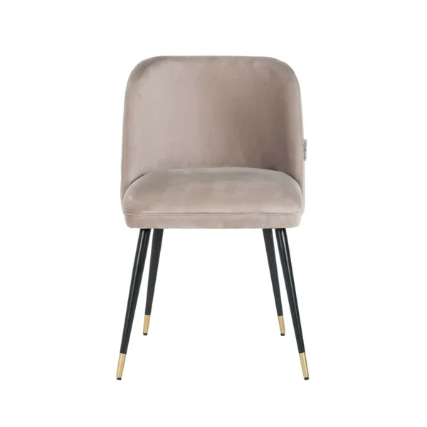 Scaun dining bej kaki din catifea Alicia - imagine 2