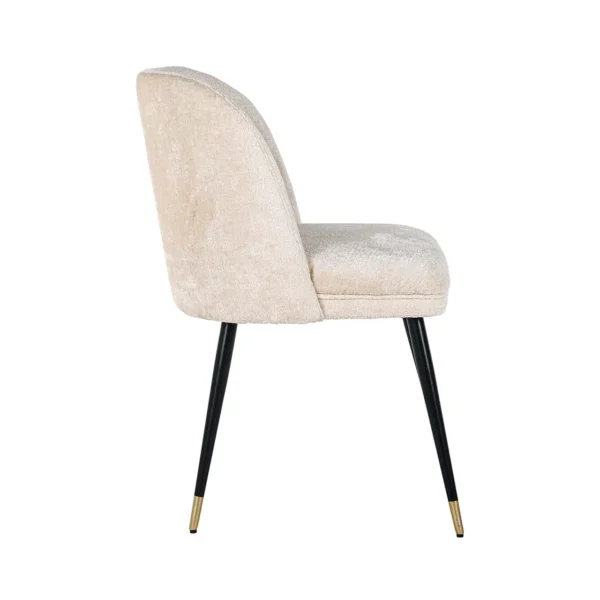 Scaun dining alb din tesatura chenille Alicia - imagine 4