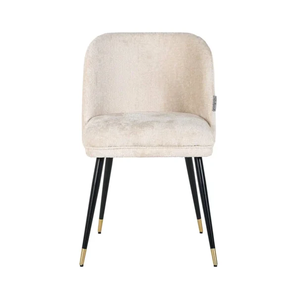 Scaun dining alb din tesatura chenille Alicia - imagine 3