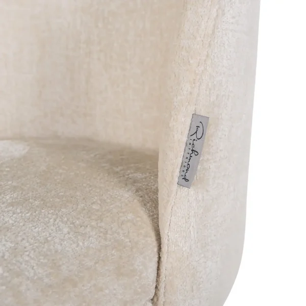 Scaun dining alb din tesatura chenille Alicia - imagine 6