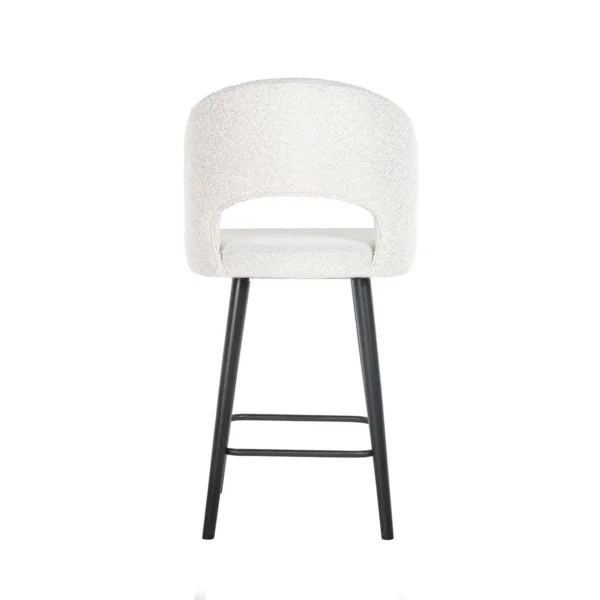 Scaun de bar alb din tesatura boucle Savoy S - imagine 5