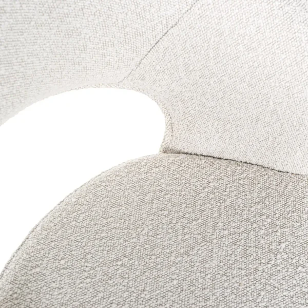 Scaun de bar alb din tesatura boucle Savoy S - imagine 6