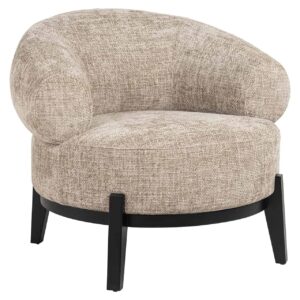 Fotoliu bej din tesatura texturata si lemn Montana II