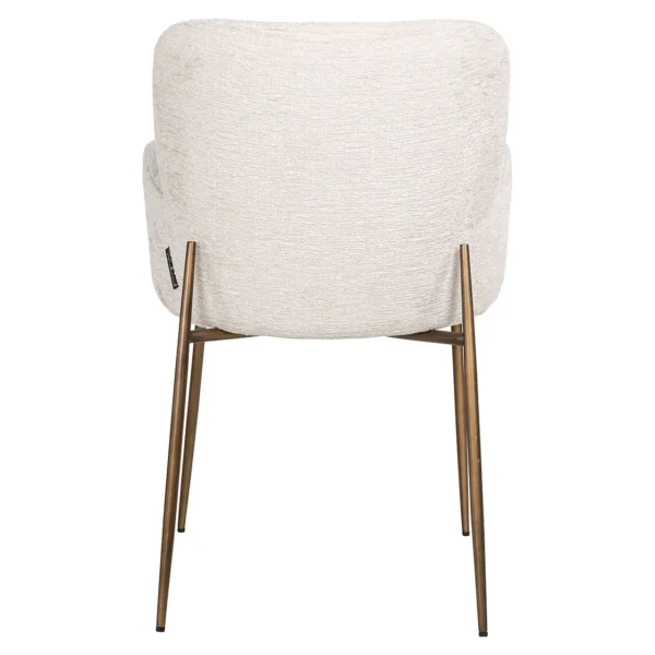 Scaun dining crem/aramiu din tesatura texturata Amber - imagine 5