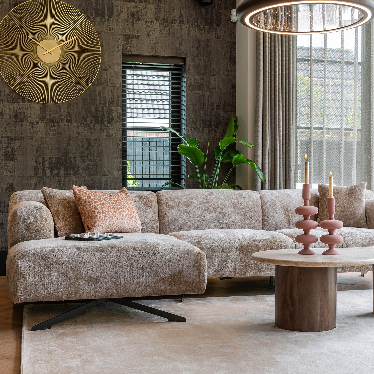 Coltar maro din tesatura chenille Donovan Right - imagine 2