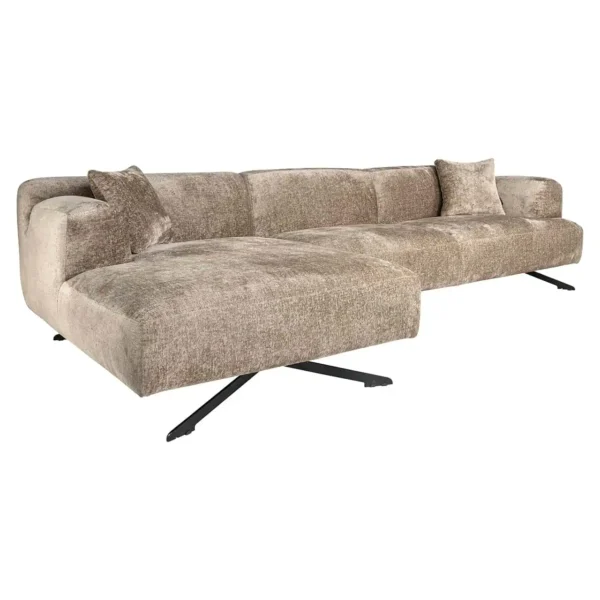 Coltar maro din tesatura chenille Donovan Left - imagine 3