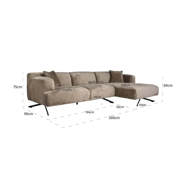 Coltar maro din tesatura chenille Donovan Right - imagine 10