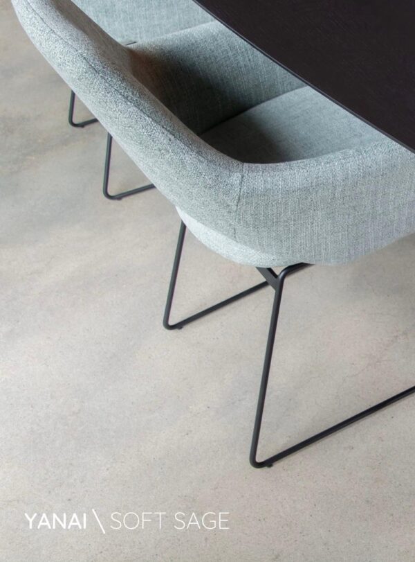 Set 2 scaune dining din tesatura vernil/negru Yanai Slide Black - imagine 6