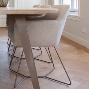 Set 2 scaune dining din tesatura bej/roze Hofu Beehive Rose