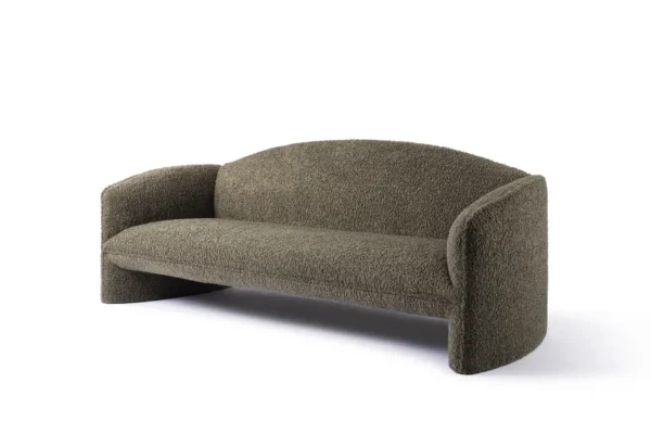 Canapea verde inchis 3 locuri din tesatura boucle Nachii - imagine 2