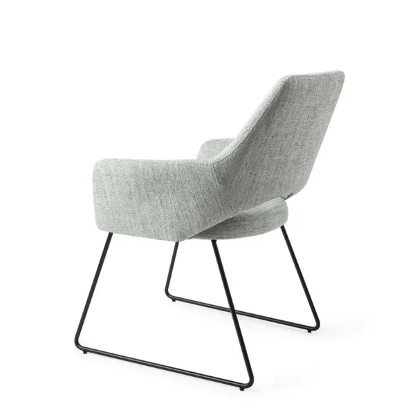 Set 2 scaune dining din tesatura vernil/negru Yanai Slide Black - imagine 5