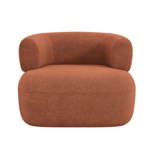 Fotoliu caramiziu din tesatura boucle Jersey