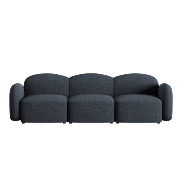 Canapea albastru indigo 3 locuri din tesatura chenille Blair