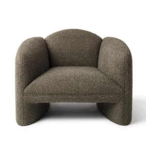 Fotoliu verde inchis din tesatura boucle Nachii