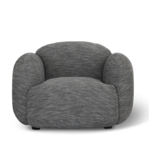 Fotoliu gri din tesatura si perna Luusar