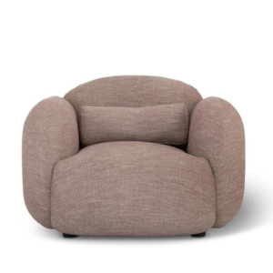 Fotoliu maro purpuriu din tesatura si perna Luusar