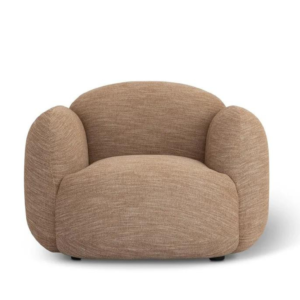 Fotoliu bej maro din tesatura si perna Luusar