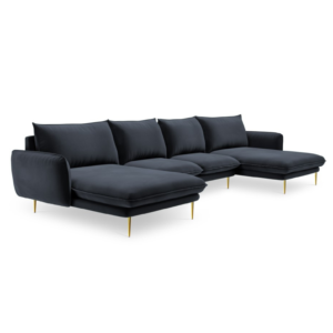 Coltar albastru indigo 6 locuri din catifea Vienna