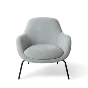 Fotoliu bleu pastel din tesatura si metal Ugo