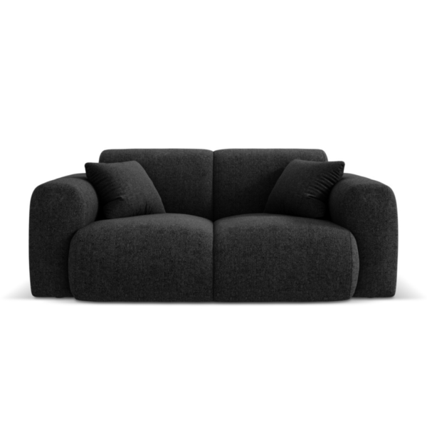 Canapea neagra 2 locuri din tesatura chenille Nolio