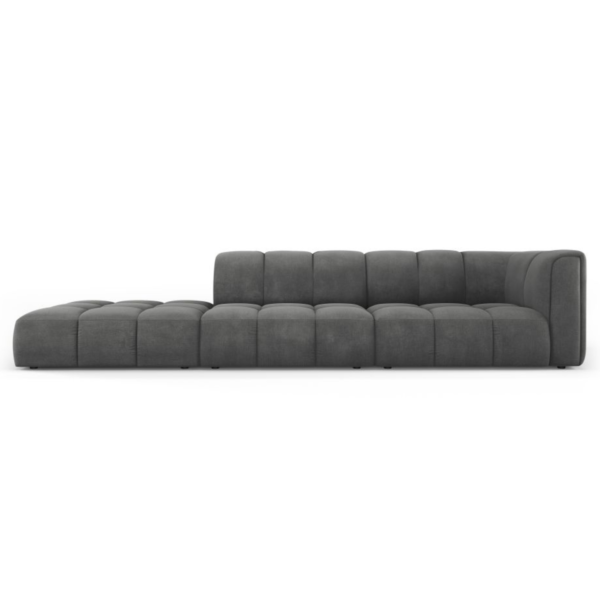 Canapea gri 4 locuri din tesatura chenille Francesca Left