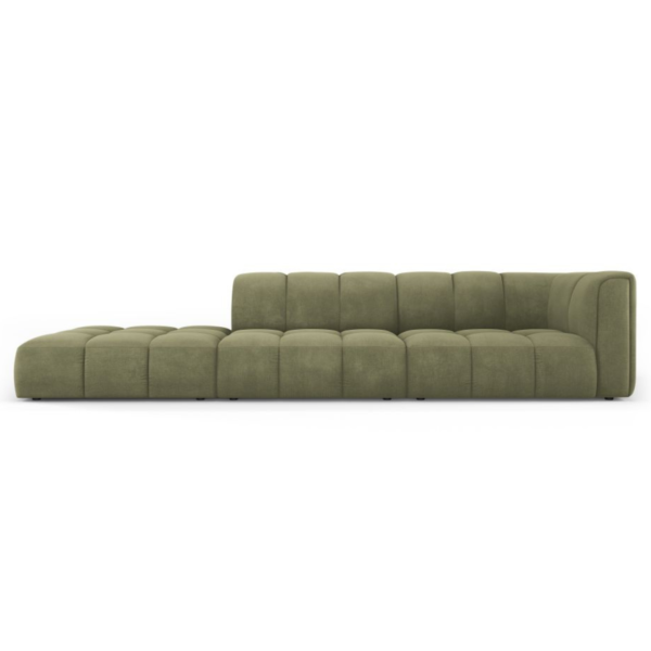 Canapea verde fistic 4 locuri din tesatura chenille Francesca Left