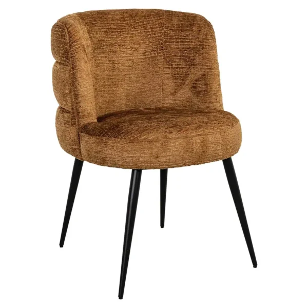 Scaun dining coniac din tesatura texturata Stella