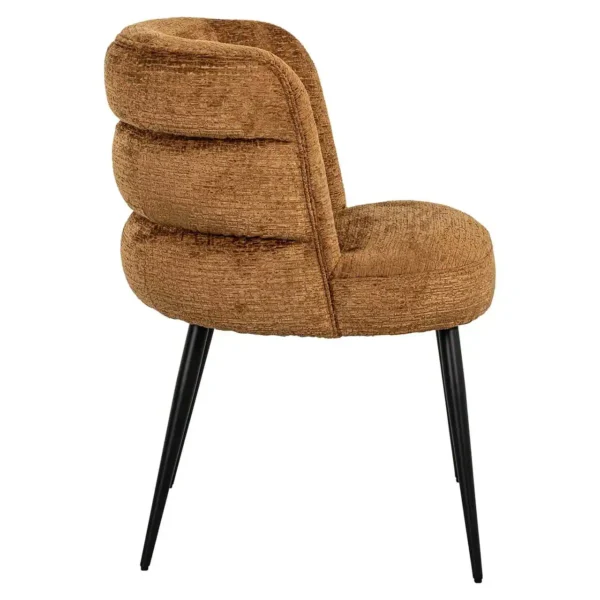 Scaun dining coniac din tesatura texturata Stella - imagine 3