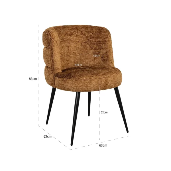 Scaun dining coniac din tesatura texturata Stella - imagine 7