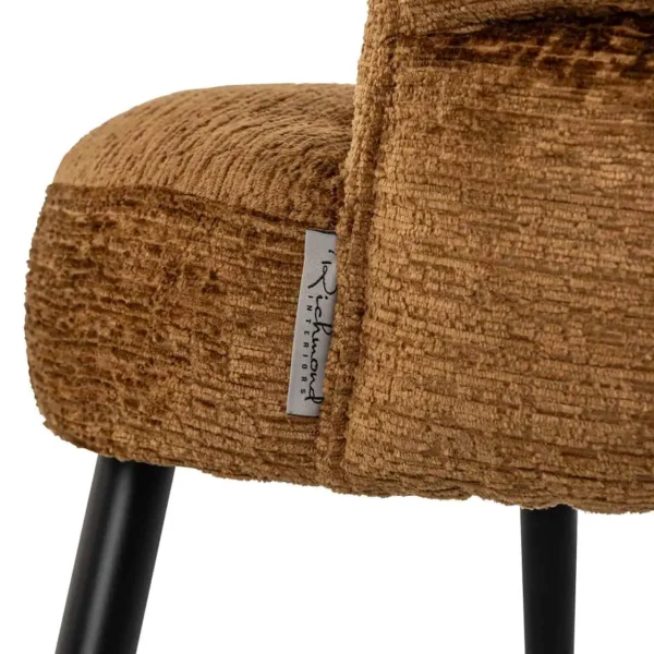 Scaun dining coniac din tesatura texturata Stella - imagine 6