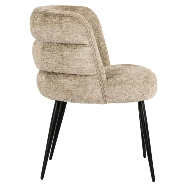 Scaun dining bej din tesatura texturata Stella - imagine 2