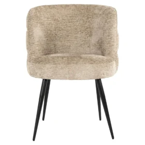 Scaun dining bej din tesatura texturata Stella