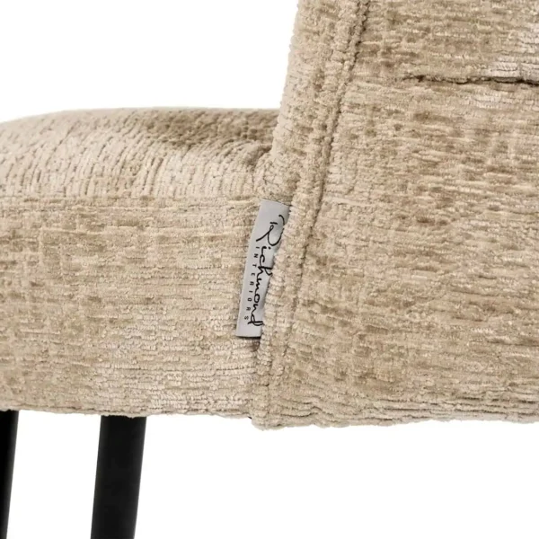 Scaun dining bej din tesatura texturata Stella - imagine 5