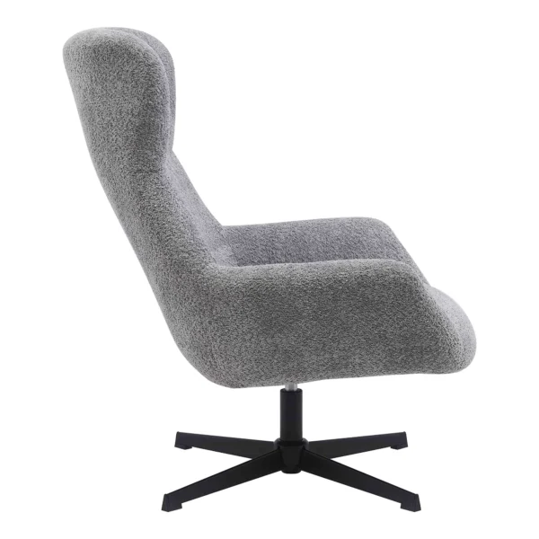 Fotoliu rotativ gri din tesatura boucle Bescia - imagine 4