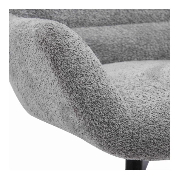 Fotoliu rotativ gri din tesatura boucle Bescia - imagine 6