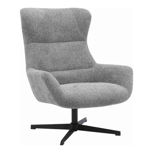 Fotoliu rotativ gri din tesatura boucle Bescia - imagine 3