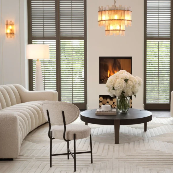 Set 2 scaune dining gri din tesatura boucle Vinq - imagine 2