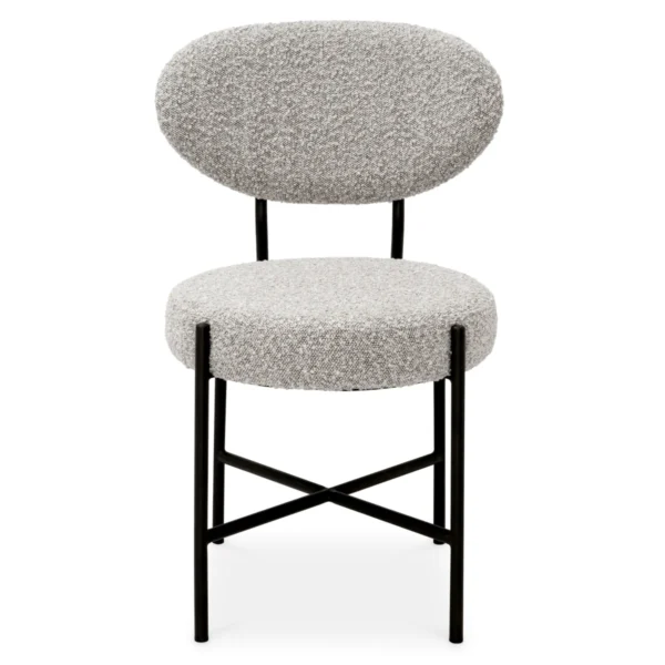 Set 2 scaune dining gri din tesatura boucle Vinq - imagine 3