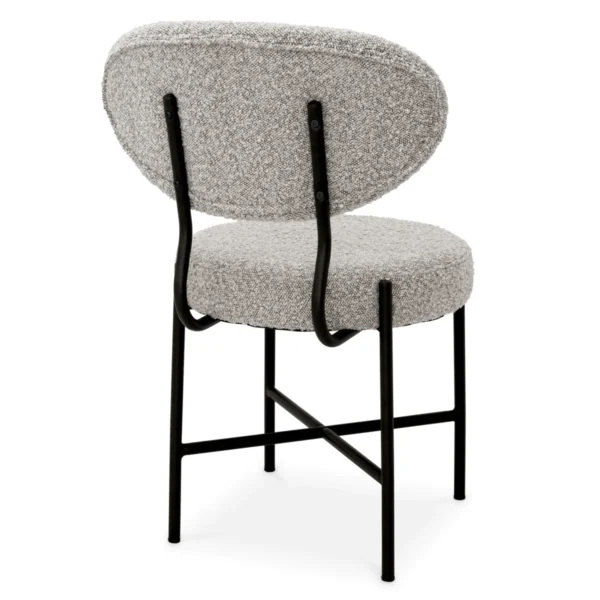 Set 2 scaune dining gri din tesatura boucle Vinq - imagine 5