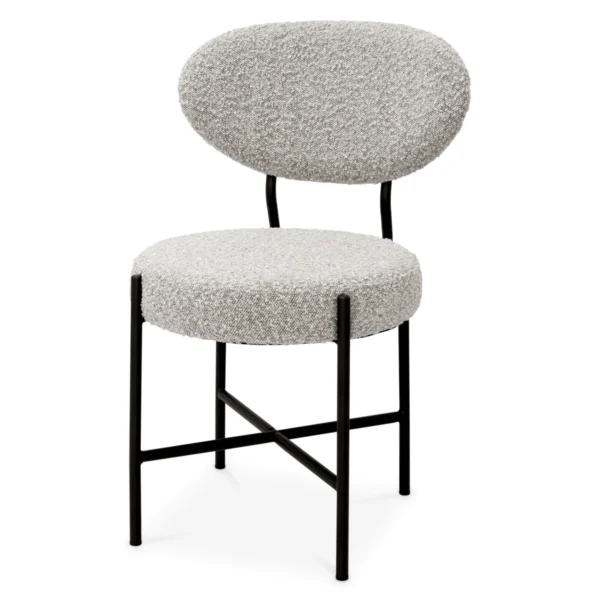 Set 2 scaune dining gri din tesatura boucle Vinq - imagine 4