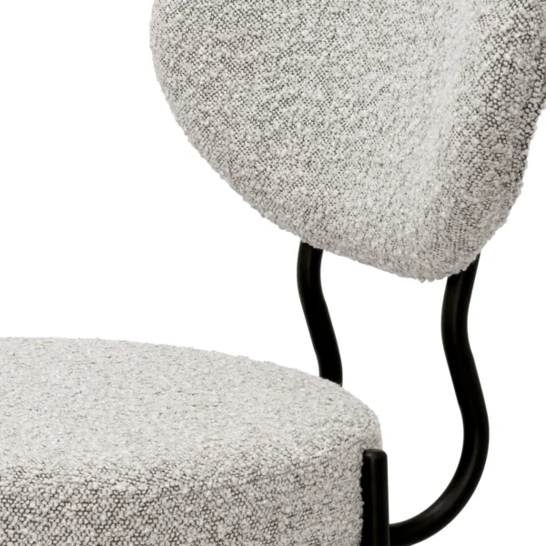 Set 2 scaune dining gri din tesatura boucle Vinq - imagine 6