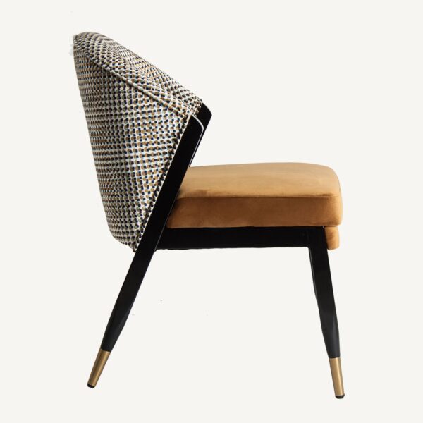 Scaun dining multicolor din catifea si lemn Brillon - imagine 4