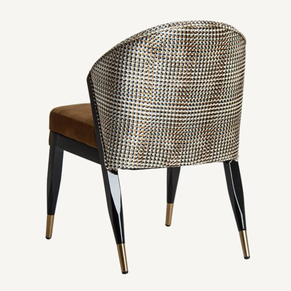 Scaun dining multicolor din catifea si lemn Brillon - imagine 5