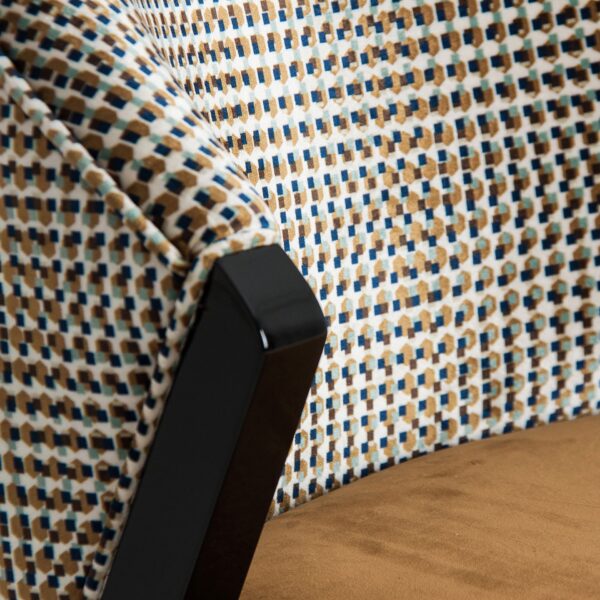 Scaun dining multicolor din catifea si lemn Brillon - imagine 7